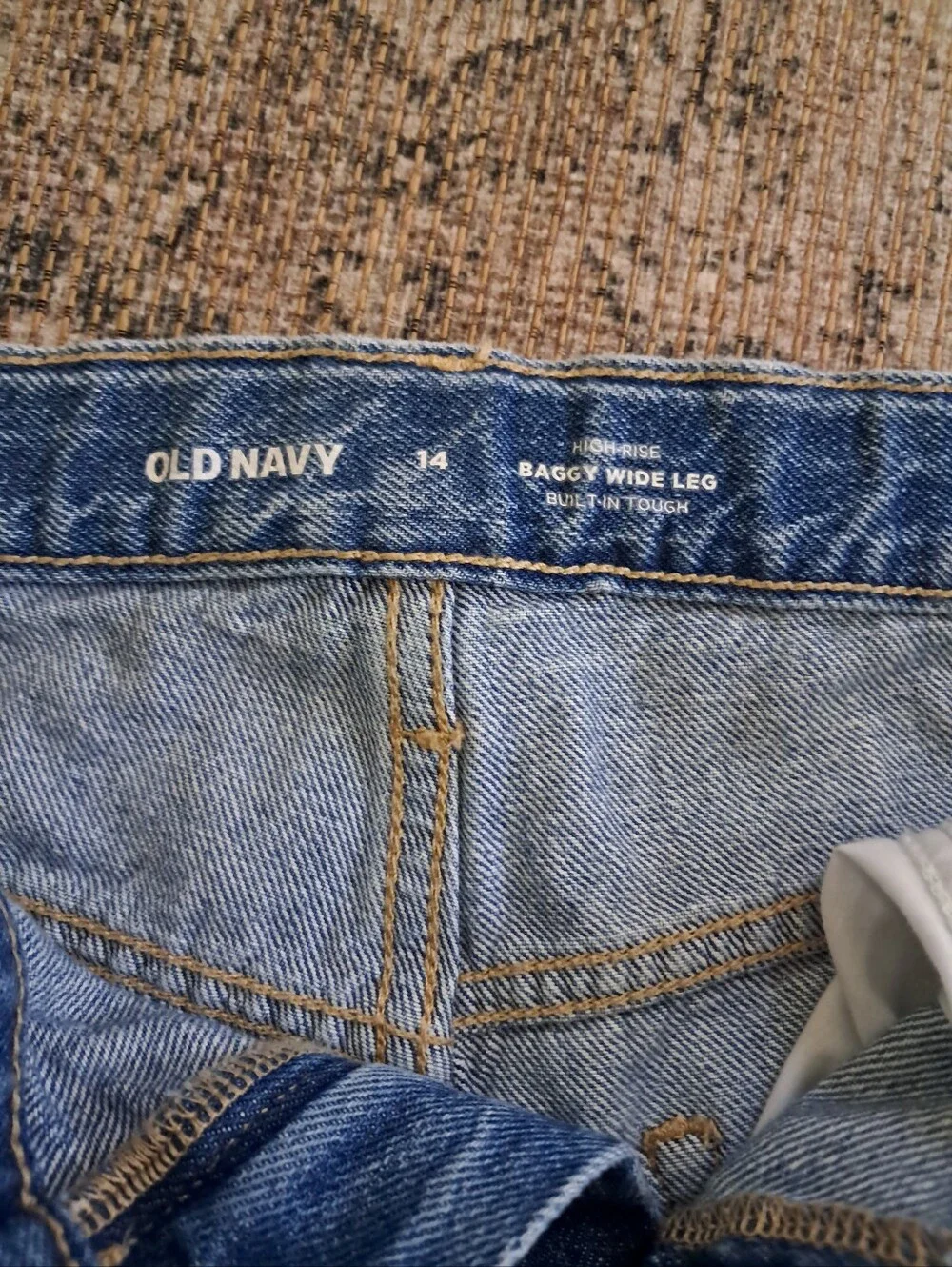 Old Navy Girls Size 14 High Rise Baggy Wide Leg Cuffed Jeans